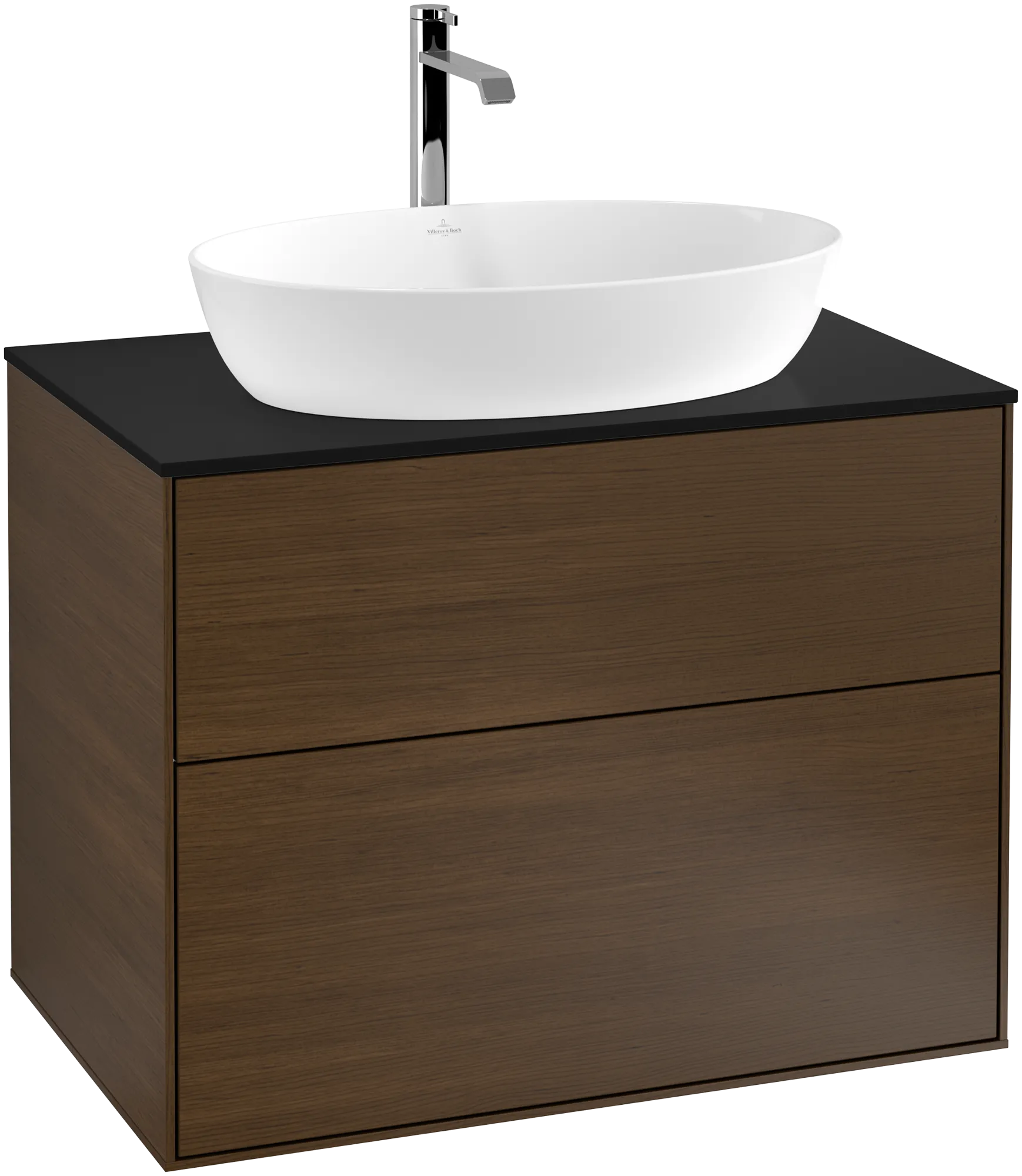 Villeroy & Boch Waschtischunterschrank „Finion“ für Schrankwaschtisch 800 × 603 × 501 mm Walnut Veneer, für Becken mittig