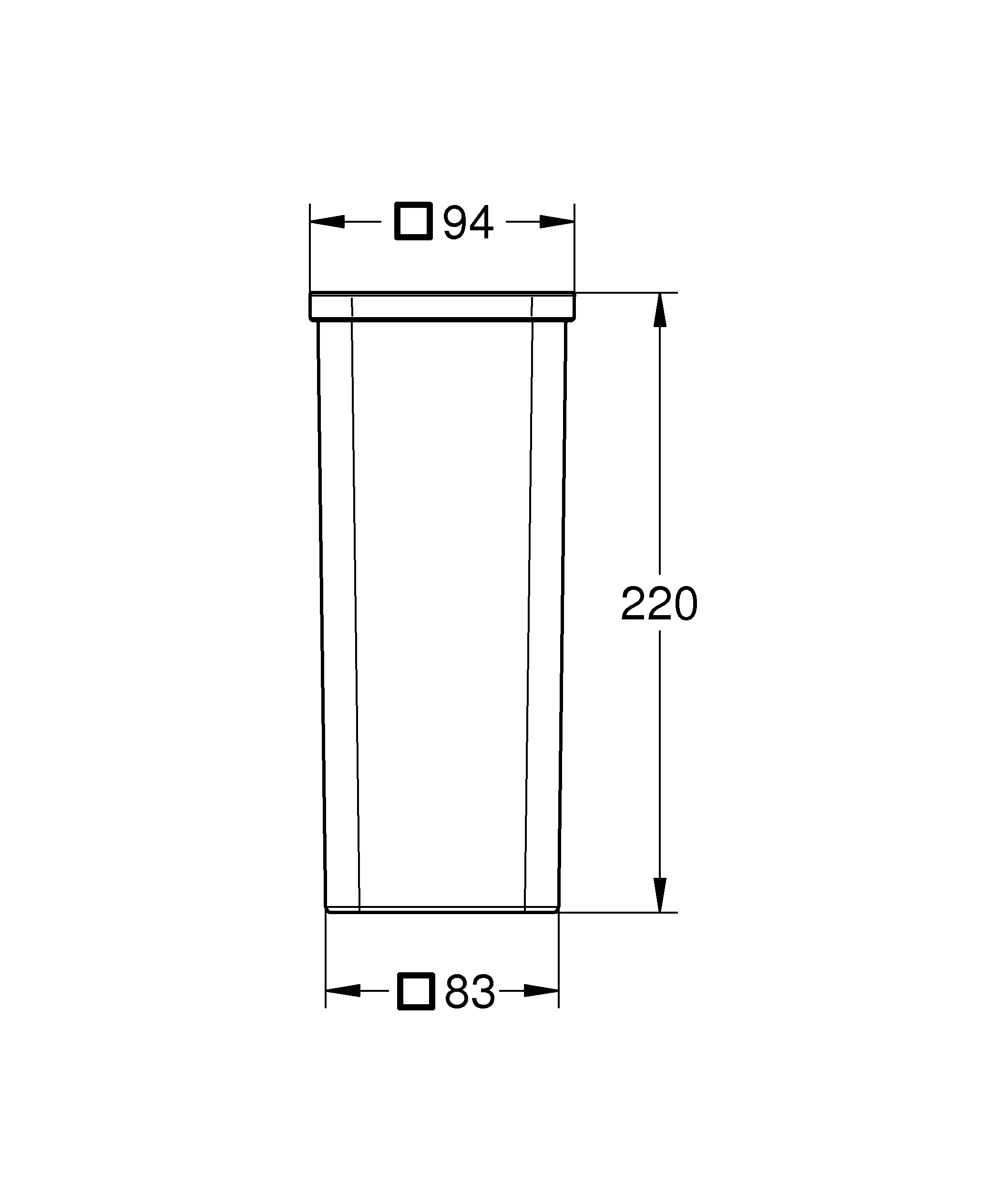 Ersatzglas 40867, für Selection Cube Toilettenbürstengarnitur