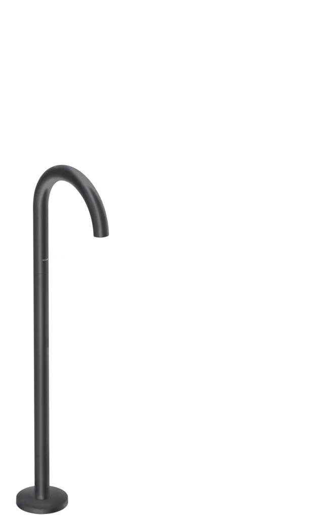 Hansgrohe AXOR Uno Wanneneinlauf gebogen mattschwarz, Ausladung 226 mm, freistehende Montage