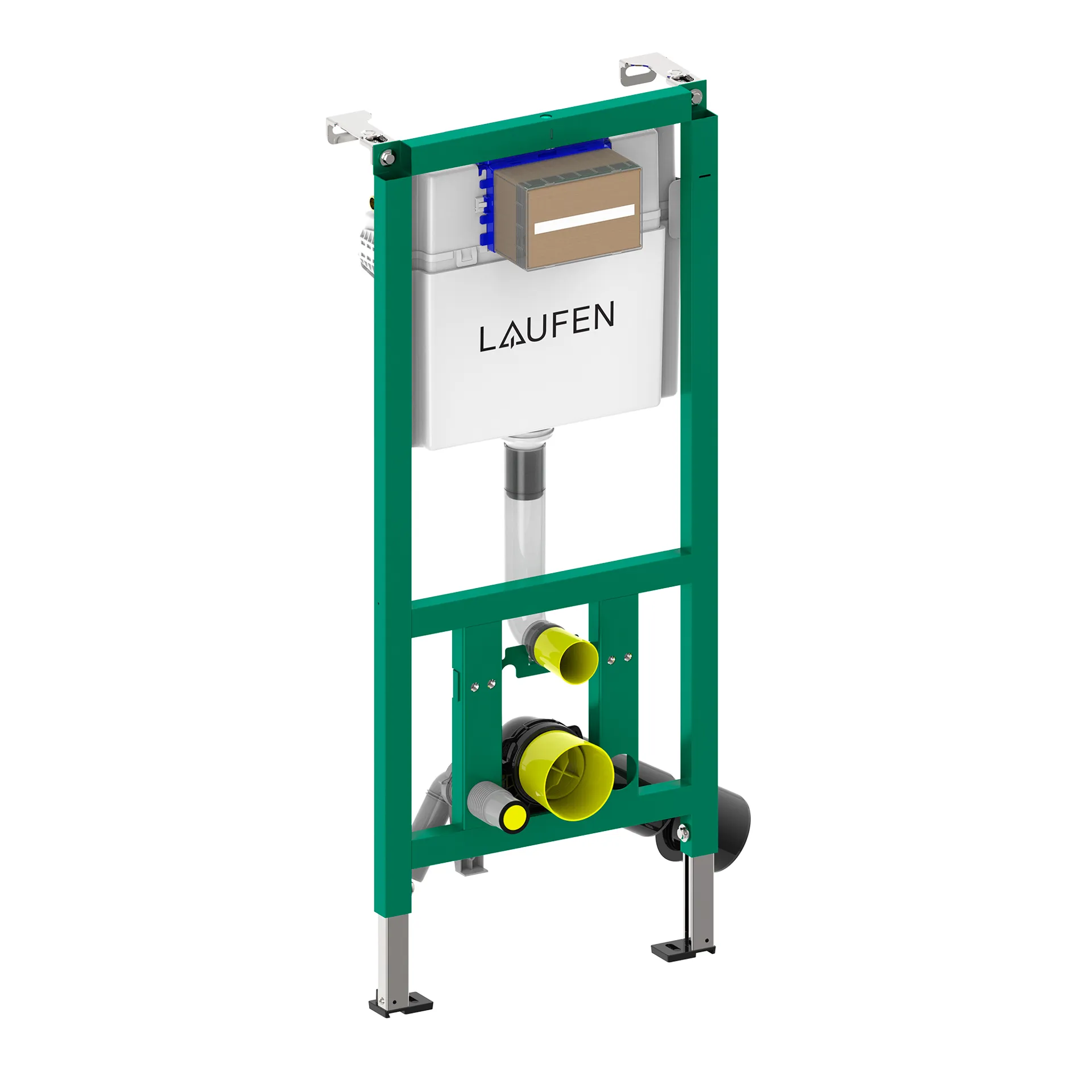 Installationselement INEOLINK mit Spülkasten für Trenn-WC, Bauhöhe 1120 mm, Stahlrahmen, Füße höhenverstellbar und drehbar, Spülkasten mit einstellbarem Spülstromregler (EN 14055), für Frontbetätigung, mit Dual-Flush 2-Mengen-Spülsystem