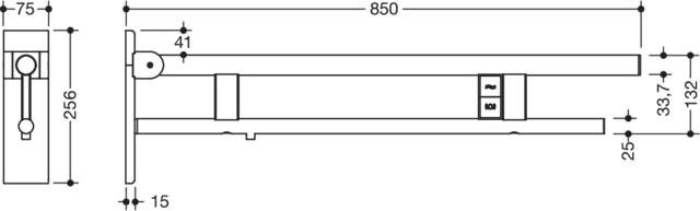 HEWI Toilettenstütze „System 900“, Befestigung verdeckt HEWI Toilettenstütze „System 900“, Befestigung verdeckt