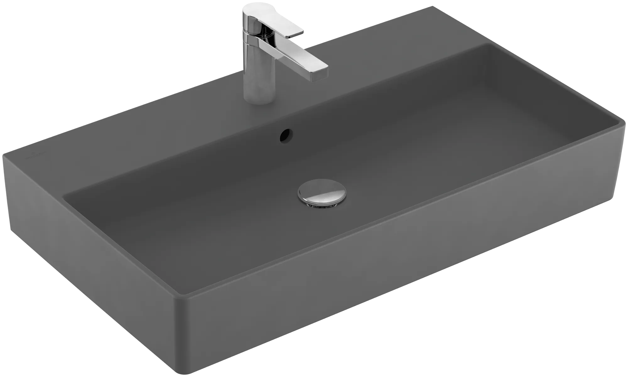 Villeroy & Boch Wandwaschtisch aus TitanCeram geschliffen „Memento 2.0“ 800 × 470 × 140 mm, mit Hahnlochbohrung, Hahnlochposition mittig in Graphite Villeroy & Boch Wandwaschtisch aus TitanCeram geschliffen „Memento 2.0“ 800 × 470 × 140 mm, mit Hahnlochbohrung, Hahnlochposition mittig in Graphite