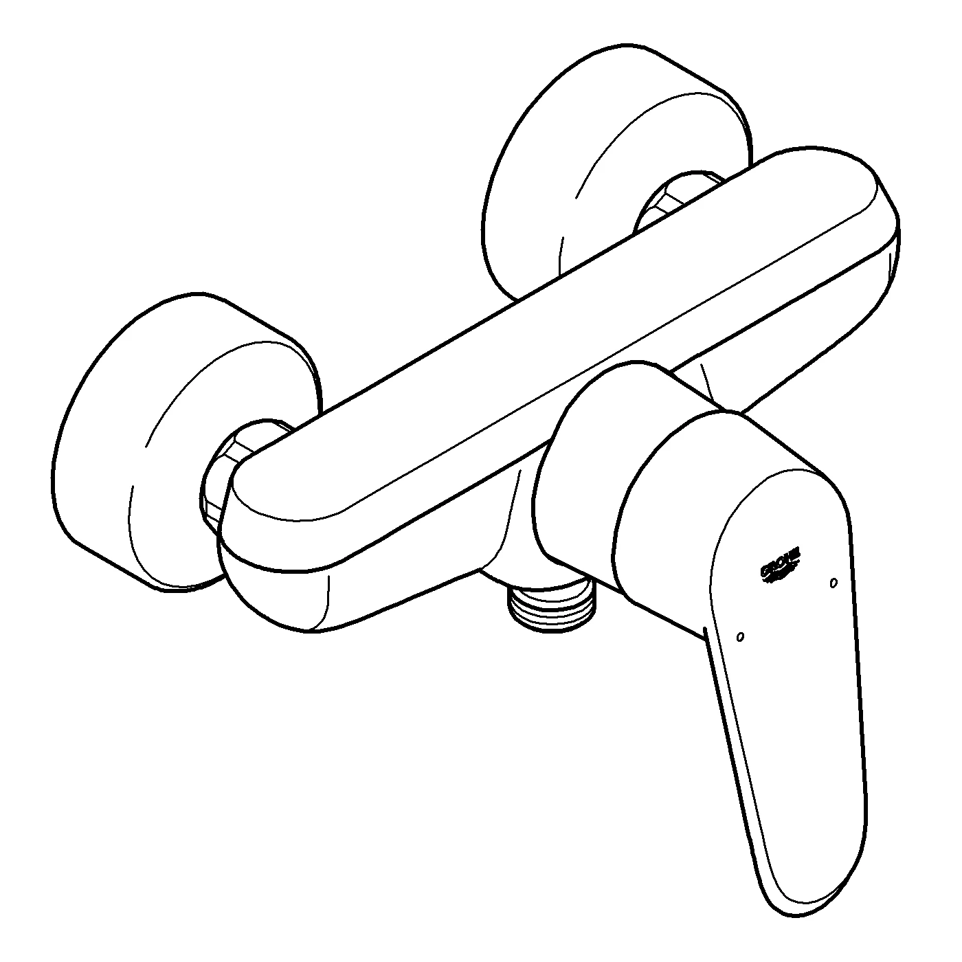 Einhand-Brausebatterie Eurodisc Cosmopolitan 33569_2, Wandmontage, chrom