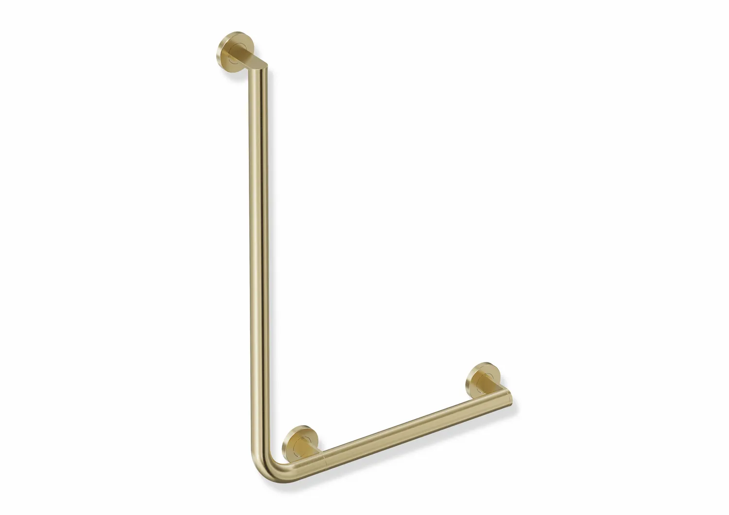 Winkelgriff des Systems 900, Edelstahl, PVD, waagerechte Länge 500 mm, senkrechte Länge 750 mm, D: 32 mm, Ausführung rechts, in Farbe CK (messing