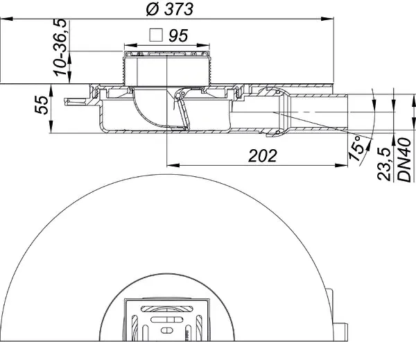 Bodenablauf DallDrain Pure Plan OM, DN 40, 100 x 100 mm