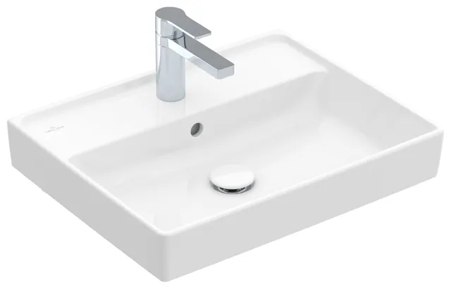 Villeroy & Boch Wandwaschtisch aus TitanCeram „Collaro“ 550 × 440 × 160 mm, mit Hahnlochbohrung, Hahnlochposition mittig in Weiß Alpin Villeroy & Boch Wandwaschtisch aus TitanCeram „Collaro“ 550 × 440 × 160 mm, mit Hahnlochbohrung, Hahnlochposition mittig in Weiß Alpin