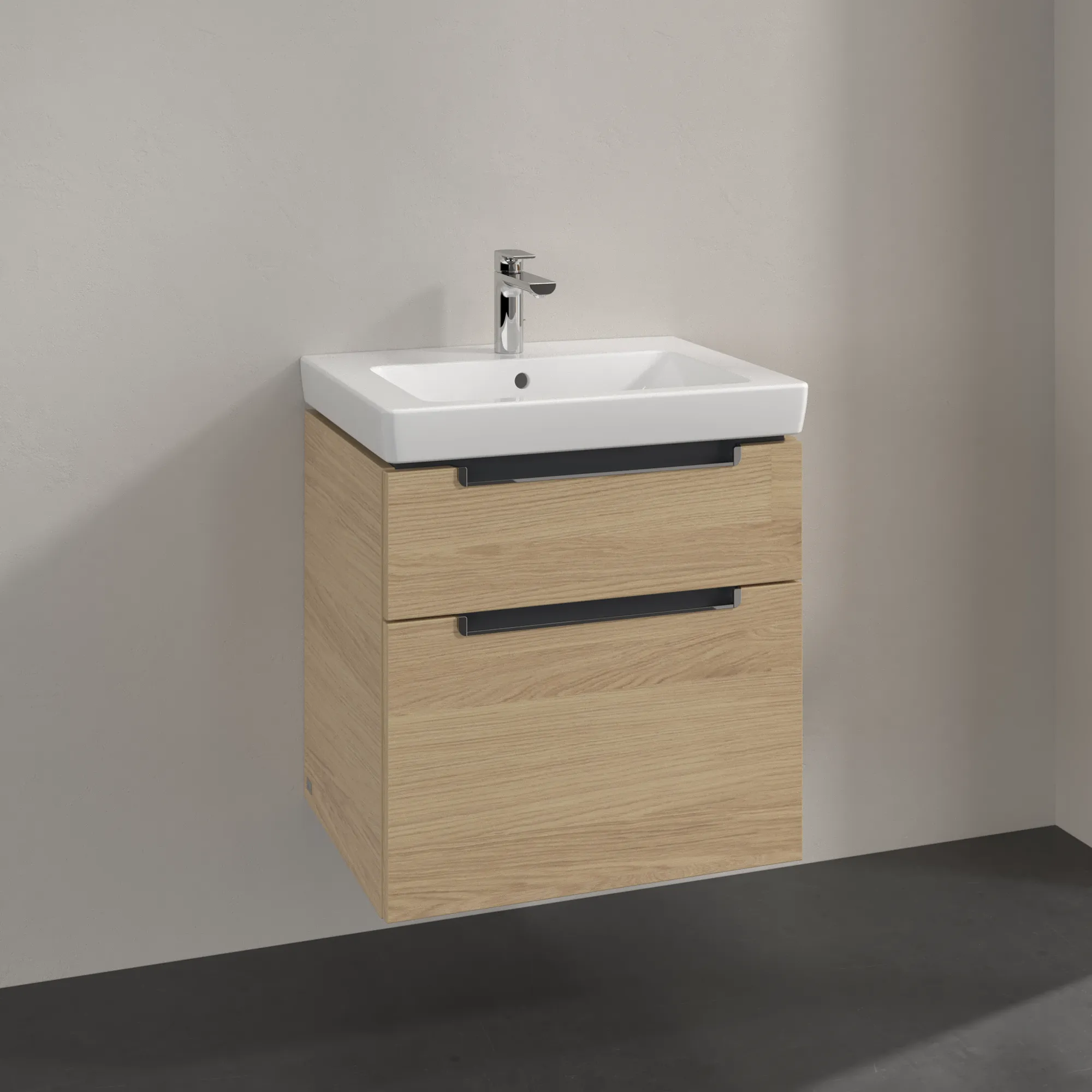 Villeroy & Boch Waschtischunterschrank „Subway 2.0“ 587 × 590 × 454 mm Nordic Oak, für Becken mittig, ohne Beleuchtung