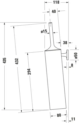 Duravit Toilettenbürstengarnitur „Starck T“ 8 × 43,5 cm in Bronze (gebürstet), Befestigung verdeckt Duravit Toilettenbürstengarnitur „Starck T“ 8 × 43,5 cm in Bronze (gebürstet), Befestigung verdeckt