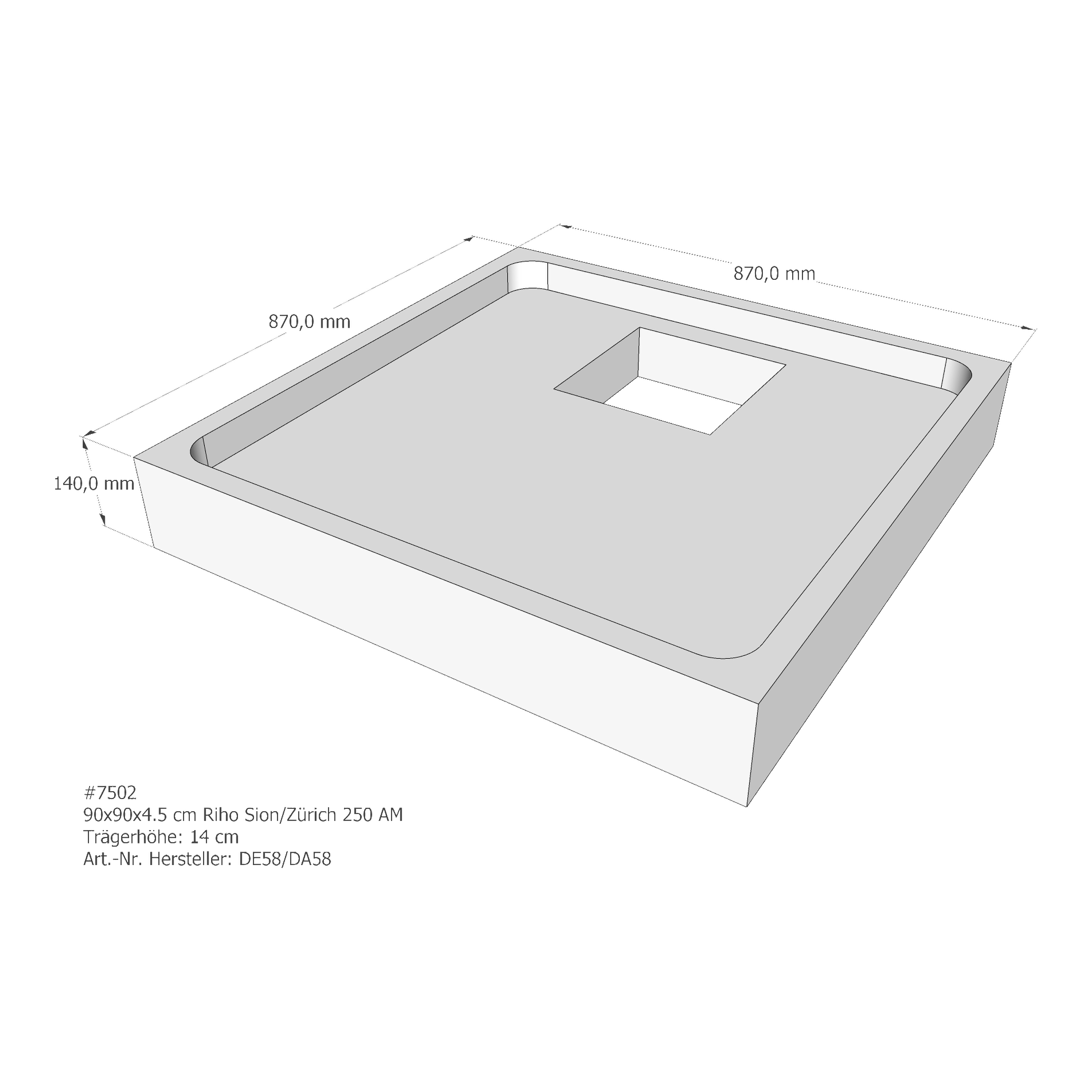 Duschwannenträger für Riho Sion 90 × 90 × 4,5 cm Duschwannenträger für Riho Sion 90 × 90 × 4,5 cm