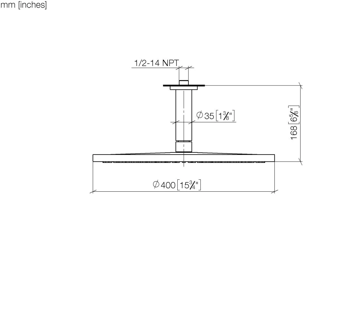 Dornbracht Regenbrause mit Deckenanbindung 400 mm - Chrom gebürstet Dornbracht Regenbrause mit Deckenanbindung 400 mm - Chrom gebürstet