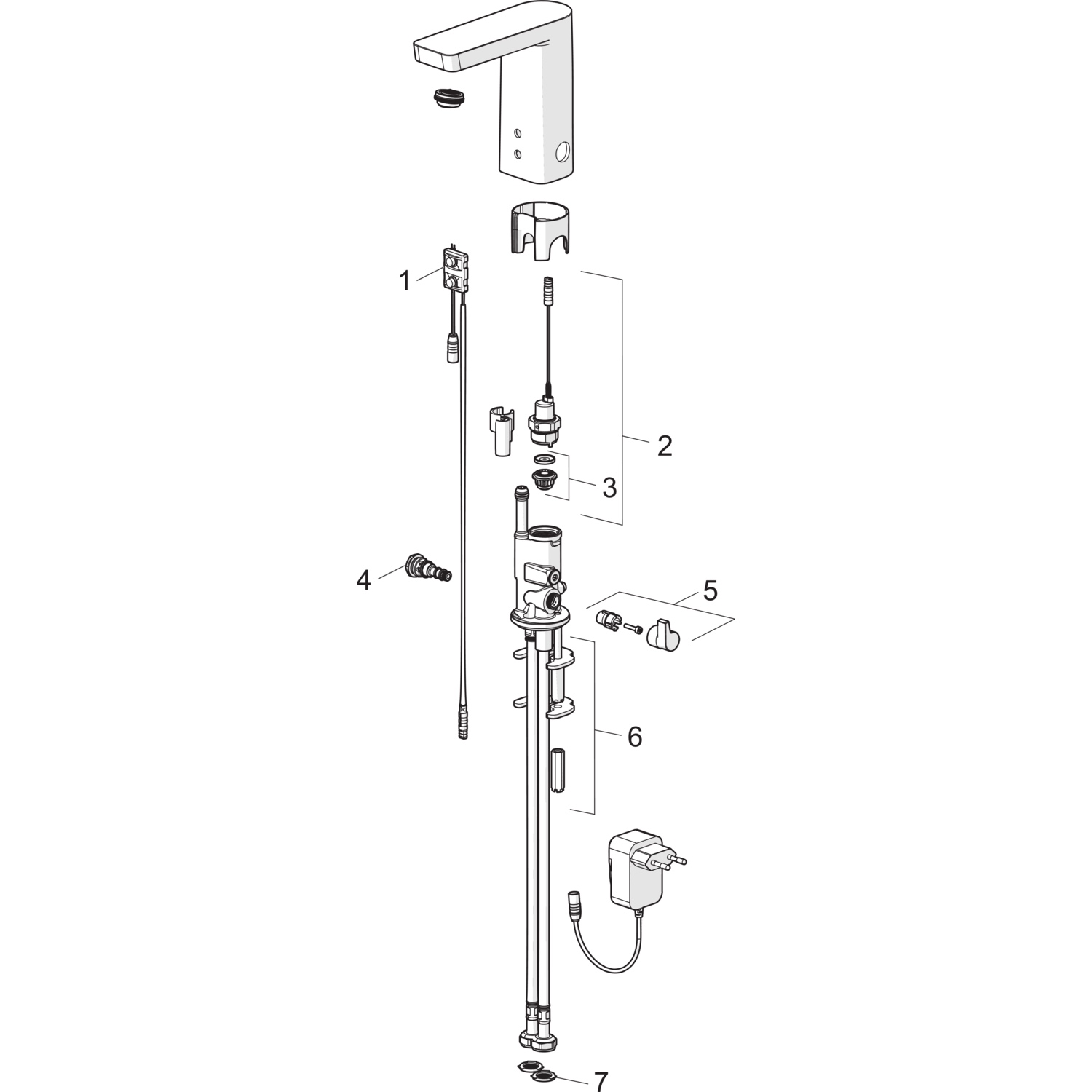 Hansa Waschtischarmatur, elektronisch „Stela“ Ausladung 105 mm in Chrom Hansa Waschtischarmatur, elektronisch „Stela“ Ausladung 105 mm in Chrom