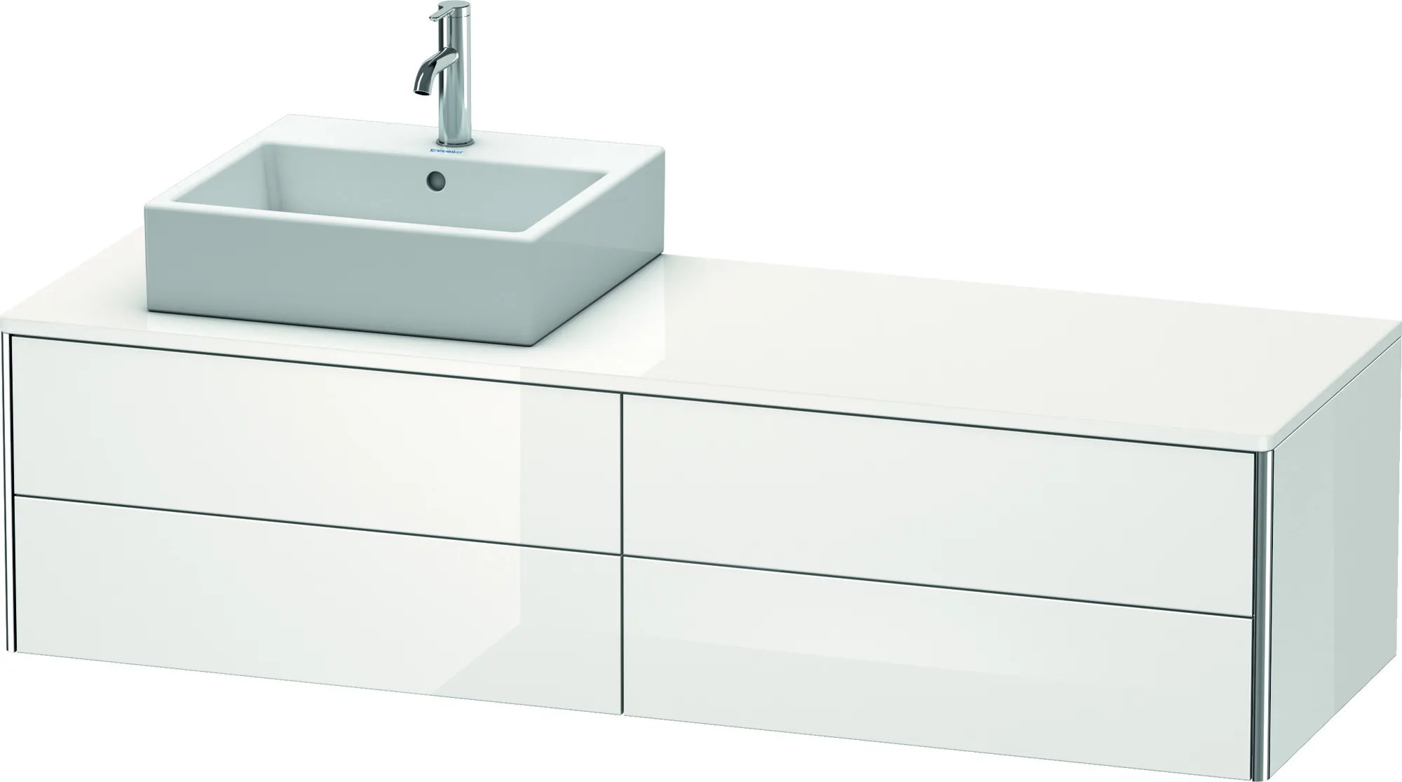 Duravit Waschtischunterschrank wandhängend „XSquare“ 160 × 40 × 54,8 cm Weiß Hochglanz Duravit Waschtischunterschrank wandhängend „XSquare“ 160 × 40 × 54,8 cm Weiß Hochglanz