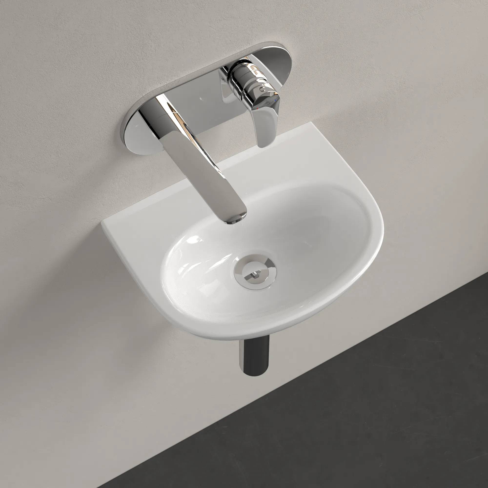 Villeroy & Boch Handwaschbecken O.novo, oval, weiß Alpin CeramicPlus, 360x275x145 mm, 1-Loch-Armatur, Wandmontage Villeroy & Boch Handwaschbecken O.novo, oval, weiß Alpin CeramicPlus, 360x275x145 mm, 1-Loch-Armatur, Wandmontage