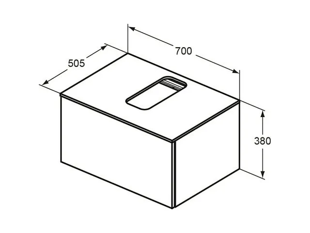 Ideal Standard Auszugsfront Adapto, Pinie hell Dekor, für Waschtischunterschrank 700 mm