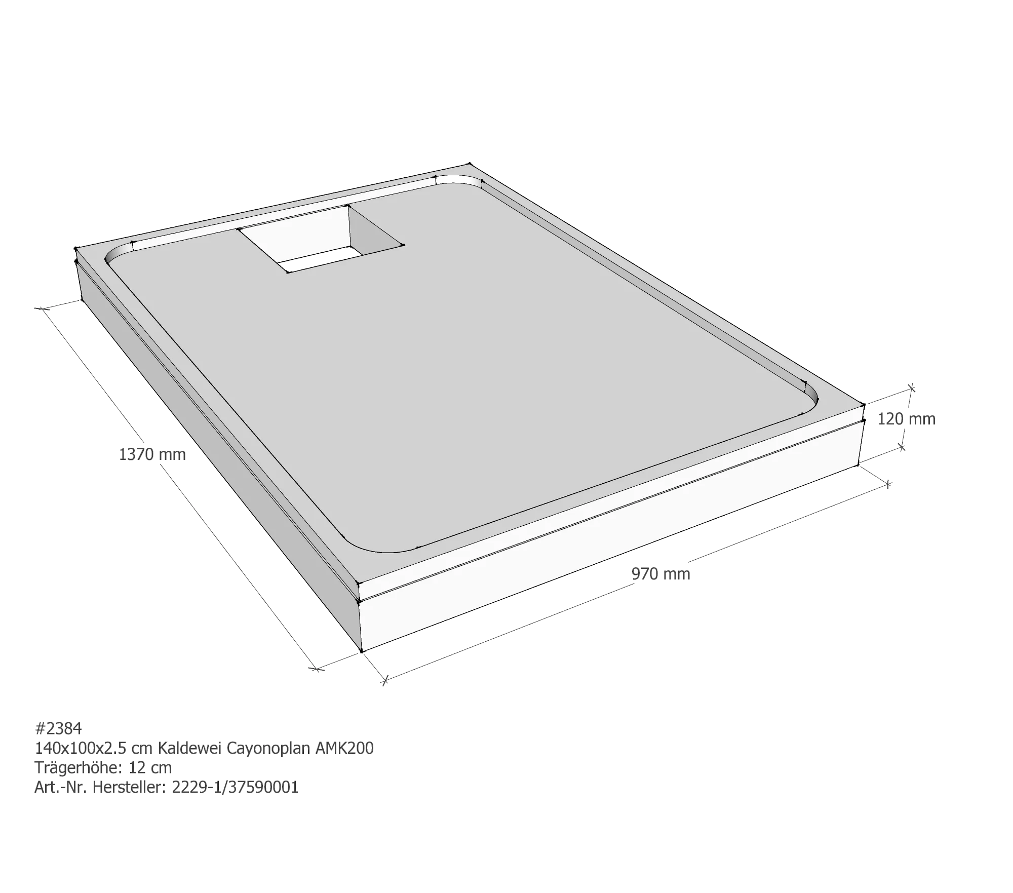 Duschwannenträger für Kaldewei Cayonoplan 140 × 100 × 2,5 cm Breite: 100 cm / Länge: 140 cm Duschwannenträger für Kaldewei Cayonoplan 140 × 100 × 2,5 cm Breite: 100 cm / Länge: 140 cm