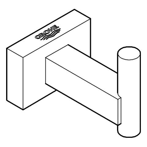 Grohe Bademantelhaken Essentials Cube in hard graphite gebürstet Grohe Bademantelhaken Essentials Cube in hard graphite gebürstet