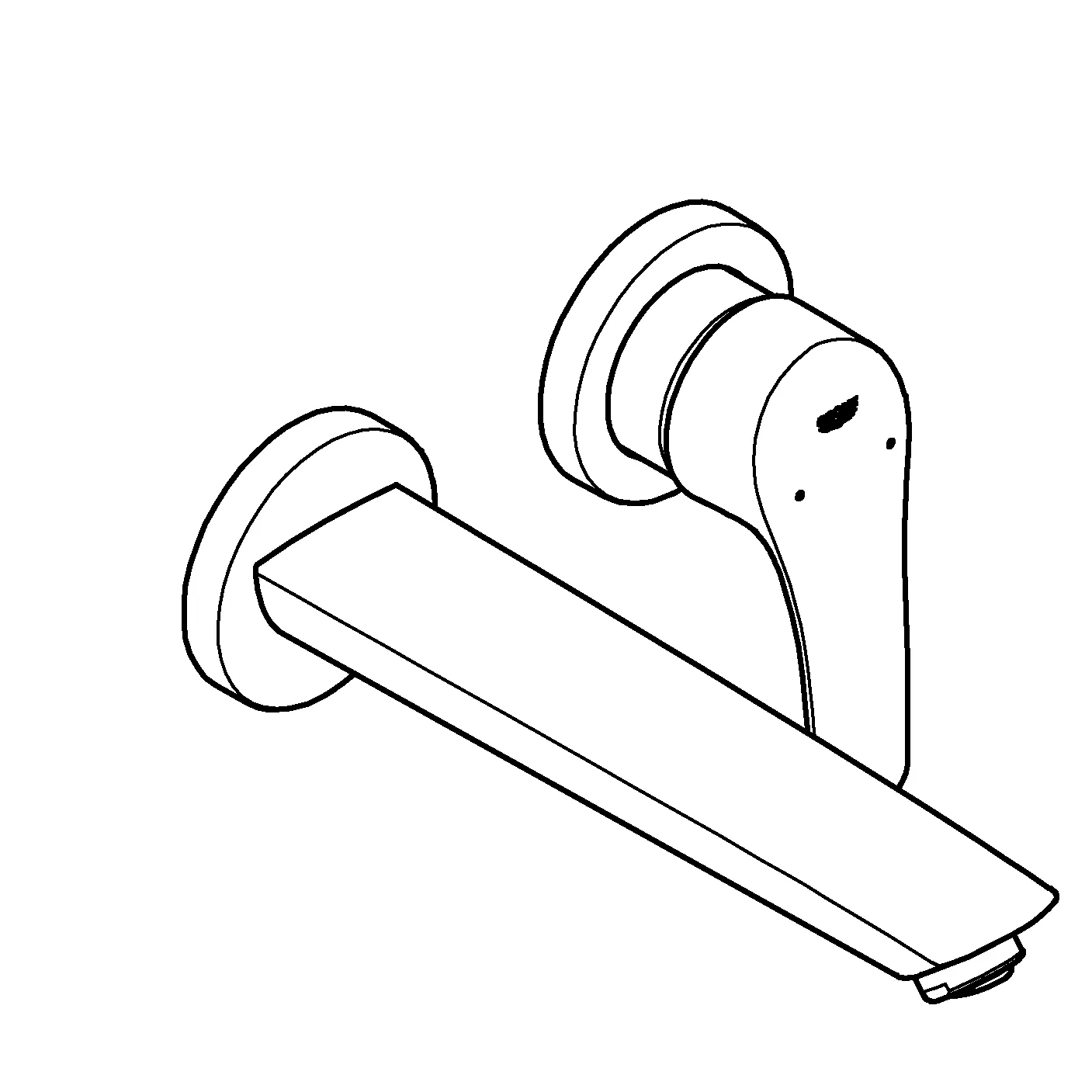 2-Loch-Waschtischbatterie Eurosmart 29338_3, Fertigmontageset für 23 571, Metall-Hebelgriff, Ausladung 209 mm, ohne Unterputz-Einbaukörper, chrom 2-Loch-Waschtischbatterie Eurosmart 29338_3, Fertigmontageset für 23 571, Metall-Hebelgriff, Ausladung 209 mm, ohne Unterputz-Einbaukörper, chrom