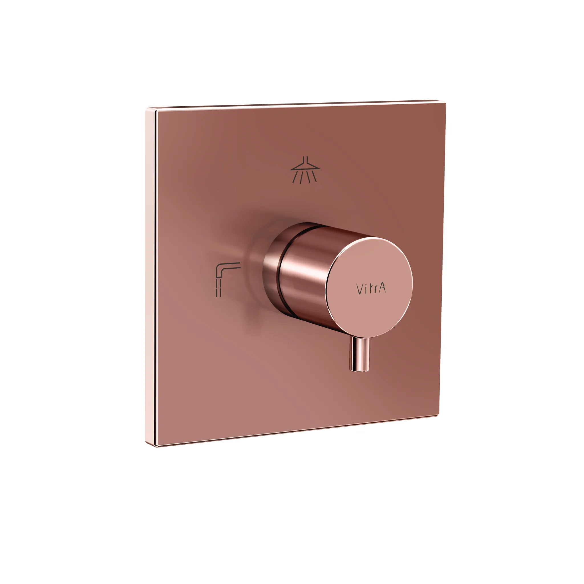 Flow Square 3-Wege-Umsteller V-Box Unterputzmontage Kupfer Soft