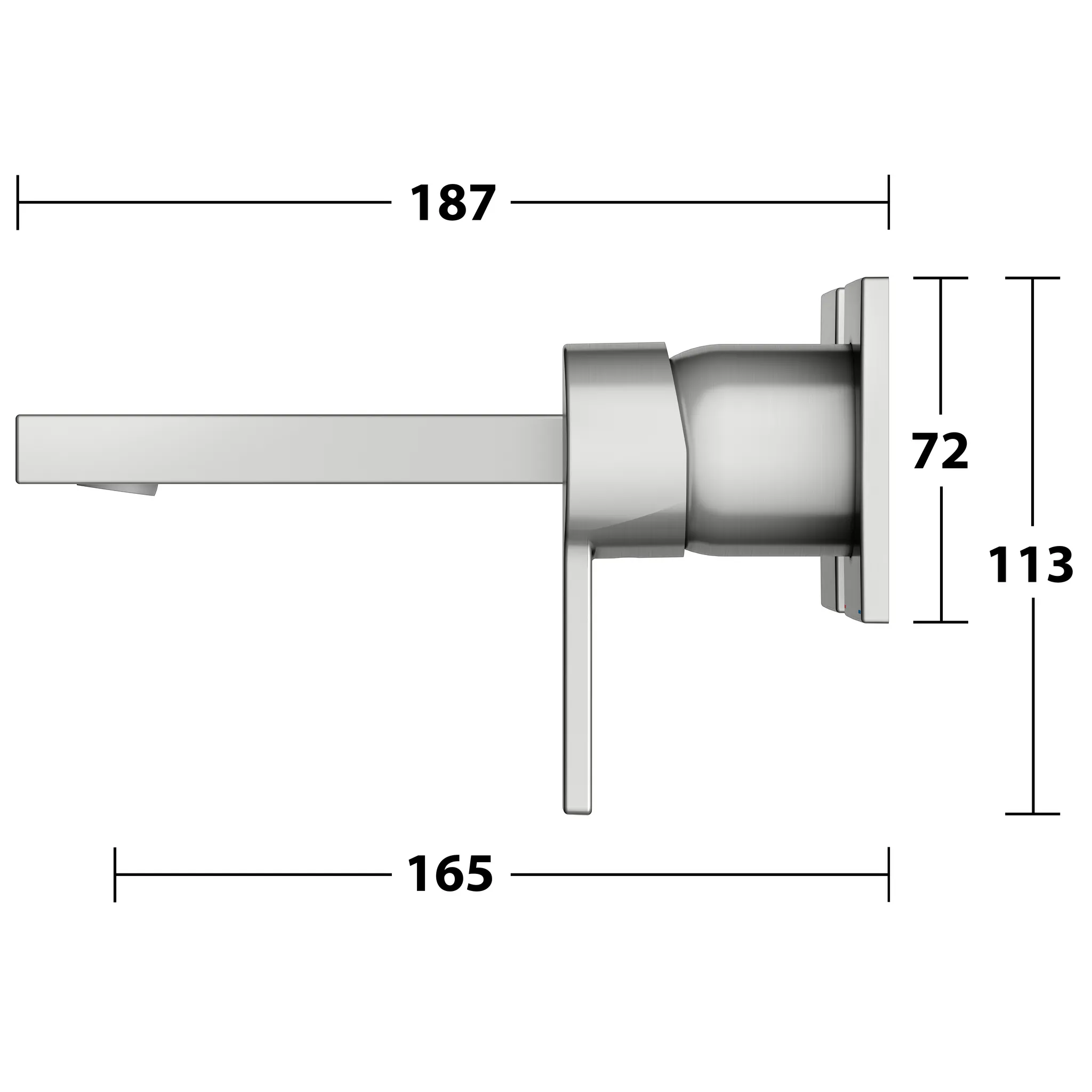 KEUCO EDITION 11 Einhebel-Waschtischmischer Unterputz 2 Loch Wandmontage 165mm Edelstahl-finish KEUCO EDITION 11 Einhebel-Waschtischmischer Unterputz 2 Loch Wandmontage 165mm Edelstahl-finish