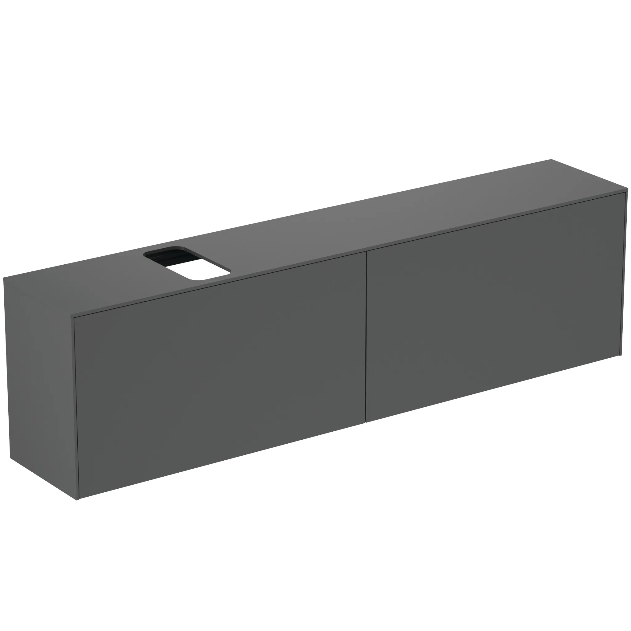 Ideal Standard Waschtischunterschrank „Conca“ 198,7 × 55 × 37,3 cm Anthrazit matt lackiert Ideal Standard Waschtischunterschrank „Conca“ 198,7 × 55 × 37,3 cm Anthrazit matt lackiert