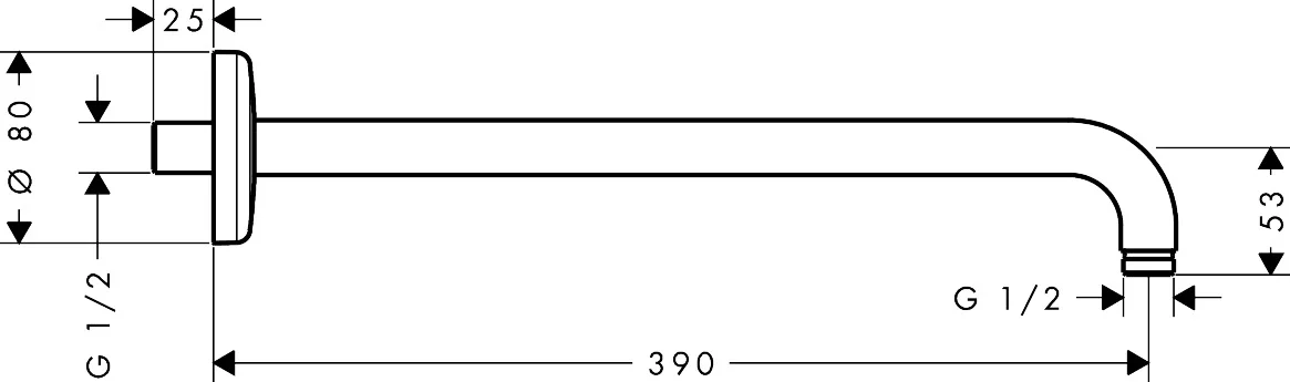 AXOR Archivio Brausearm 389 mm, Oberfläche: Chrom