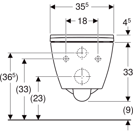 Wand-Tiefspül-WC Set mit WC-Sitz „Smyle Square“ geschlossene Form 35,5 × 37,5 × 54 cm, ohne Spülrand