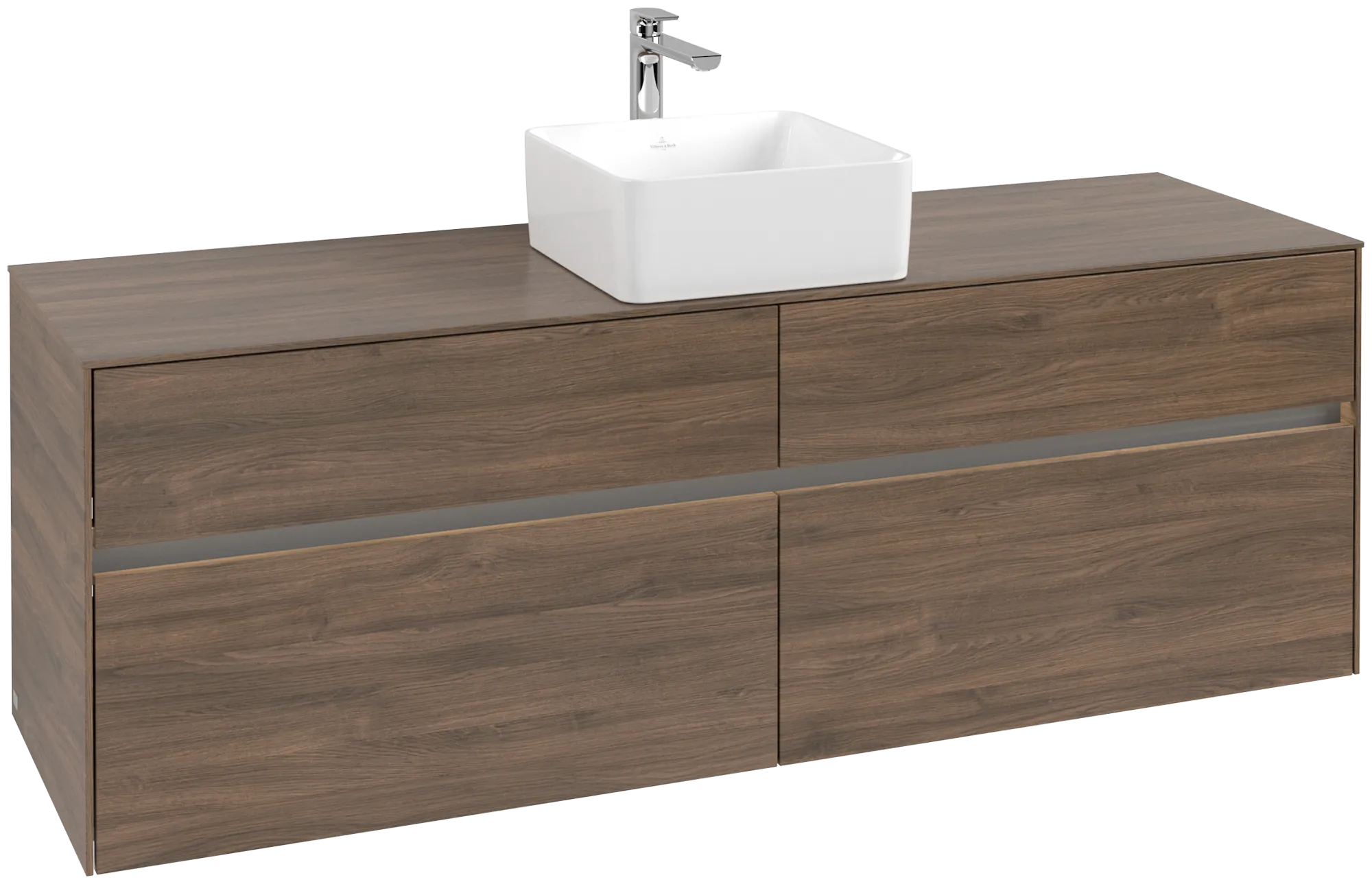 Villeroy & Boch Waschbeckenunterschrank Collaro Arizona Oak, 1600x548x500 mm, mit Beleuchtung und SoftClosing, Eckig Villeroy & Boch Waschbeckenunterschrank Collaro Arizona Oak, 1600x548x500 mm, mit Beleuchtung und SoftClosing, Eckig