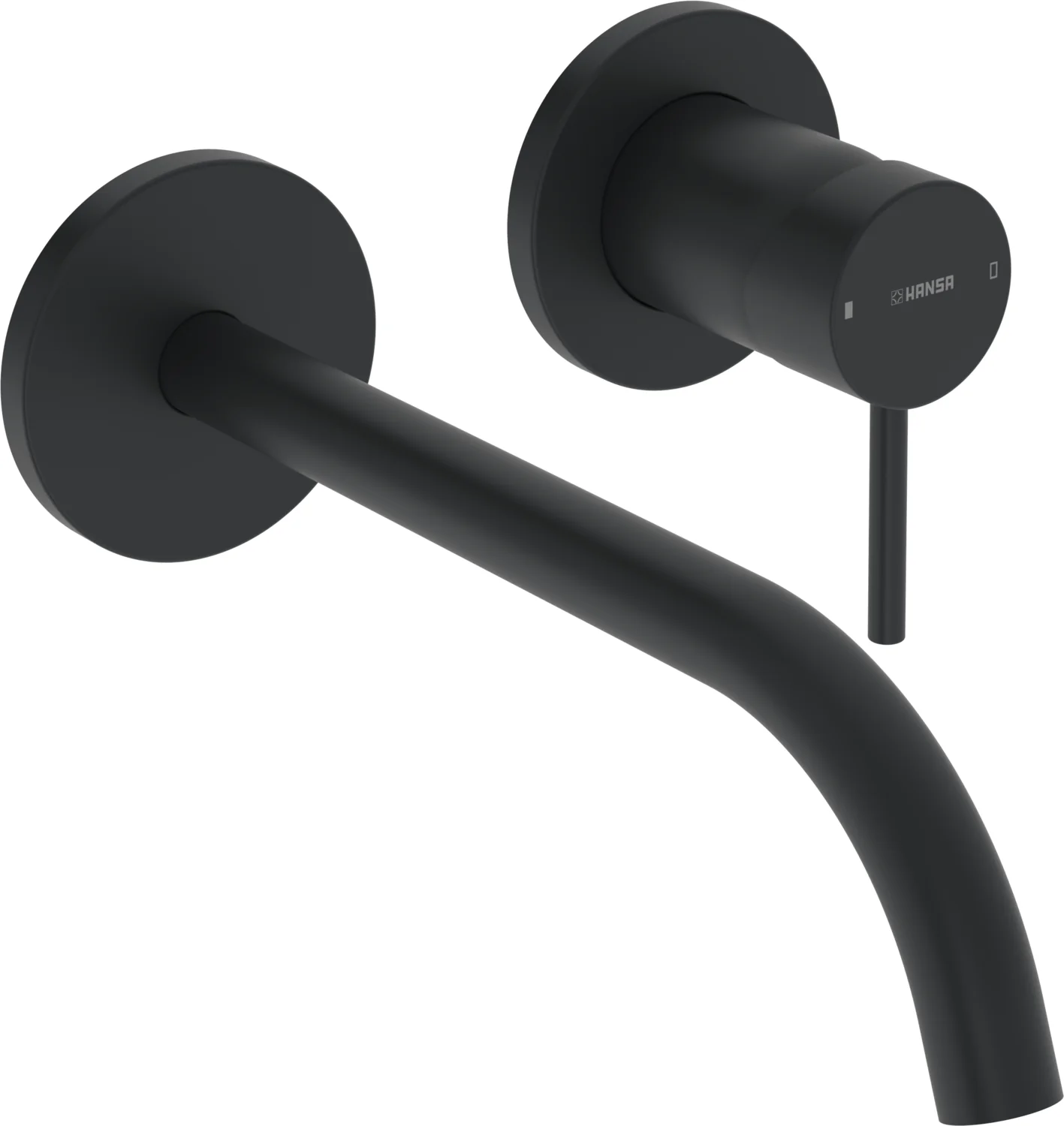 HansaPUBLIC Waschtischarmatur Einhebelmischer Fertigset für Waschtisch-Batterie 5795 Rosette rund Ausladung 300 mm Matt-Schwarz Farbe: Matt-Schwarz