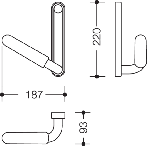 HEWI Haltegriff „Serie 802 LifeSystem“ in Signalweiß