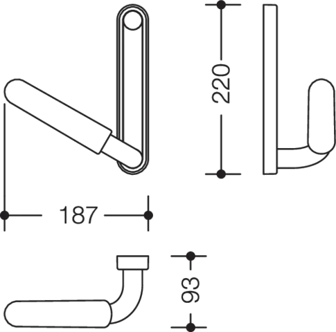 HEWI Haltegriff „Serie 802 LifeSystem“ in Signalweiß HEWI Haltegriff „Serie 802 LifeSystem“ in Signalweiß