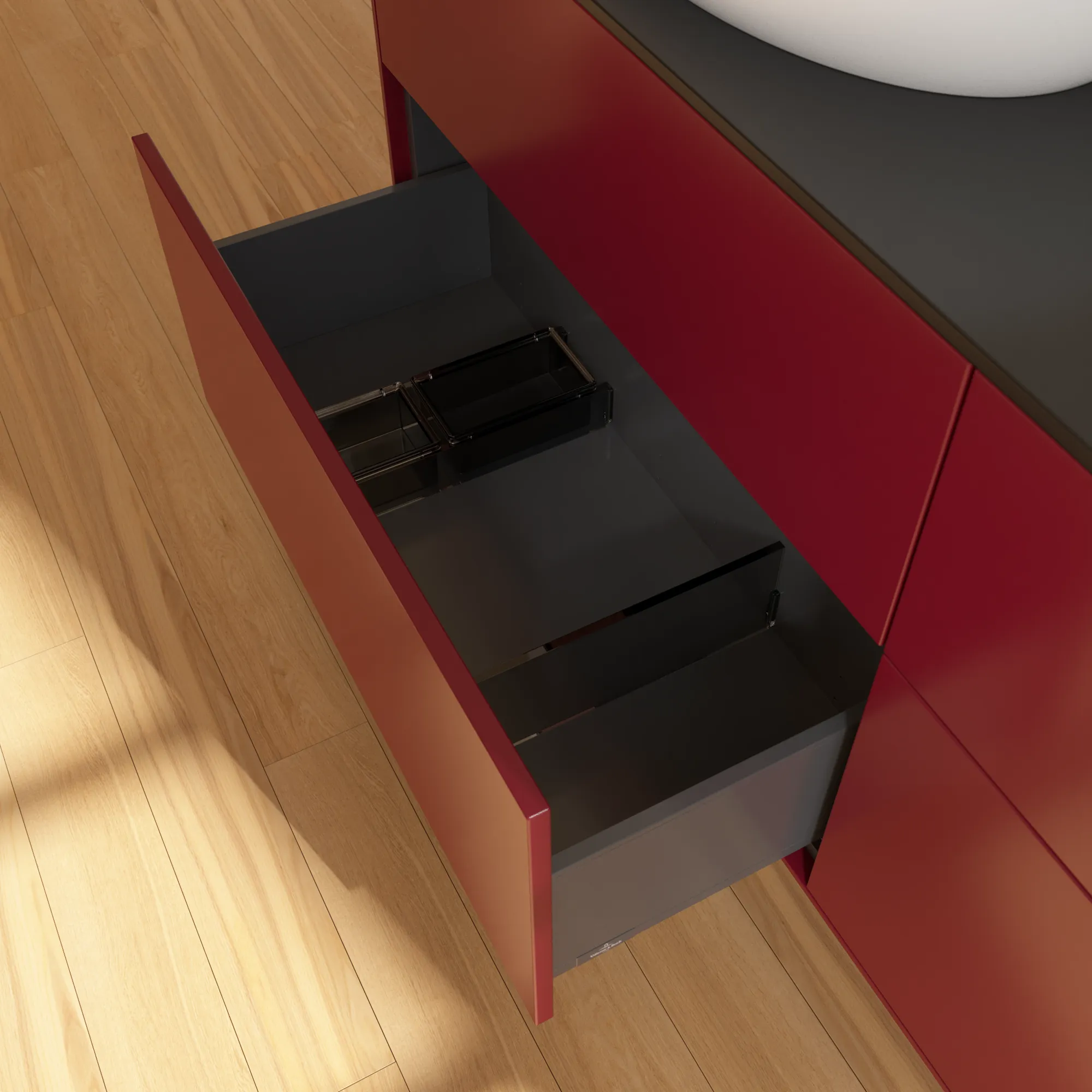 Villeroy & Boch Waschtischunterschrank „Finion“ für Schrankwaschtisch 1600 × 603 × 501 mm Peony Matt Lacquer, mit Hahnlochbohrung, für links und rechts Villeroy & Boch Waschtischunterschrank „Finion“ für Schrankwaschtisch 1600 × 603 × 501 mm Peony Matt Lacquer, mit Hahnlochbohrung, für links und rechts