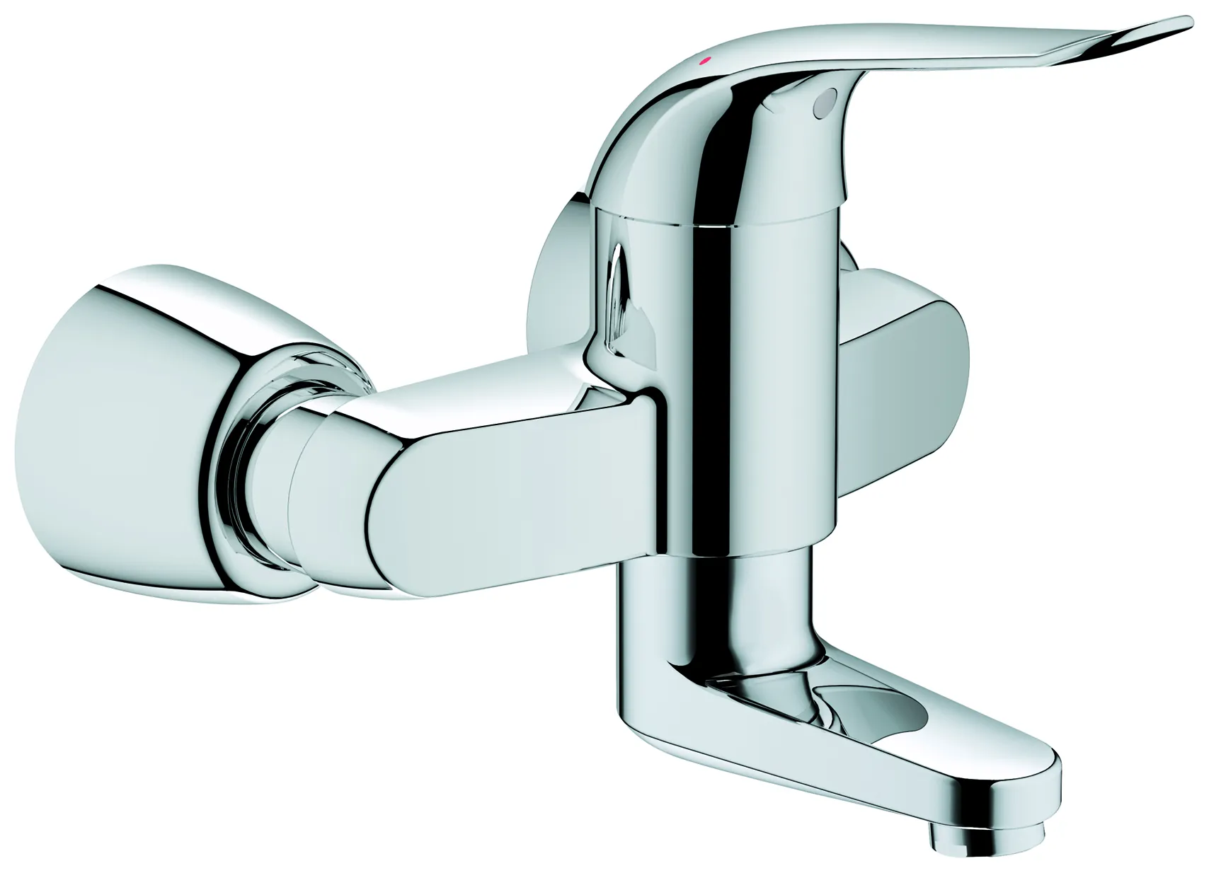Einhand-Waschtischbatterie Euroeco Special 32768, Wandmontage, Ausladung 174 mm, 46 mm Keramikkartusche, Hebellänge 120 mm, chrom Einhand-Waschtischbatterie Euroeco Special 32768, Wandmontage, Ausladung 174 mm, 46 mm Keramikkartusche, Hebellänge 120 mm, chrom