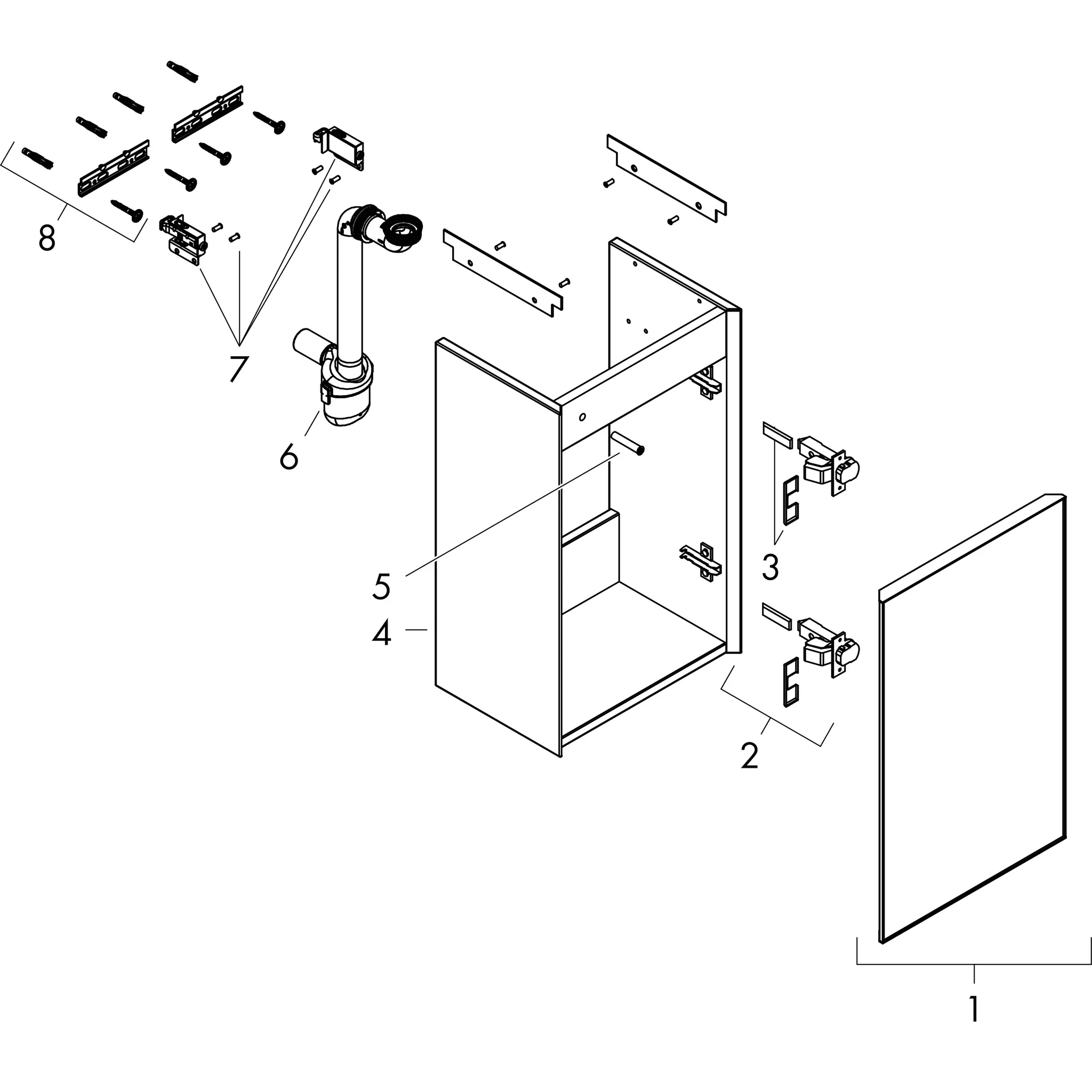 Hansgrohe Xevolos E Waschtischunterschrank Mattweiß 340⁄245 für Handwaschbecken, Türanschlag links Hansgrohe Xevolos E Waschtischunterschrank Mattweiß 340⁄245 für Handwaschbecken, Türanschlag links