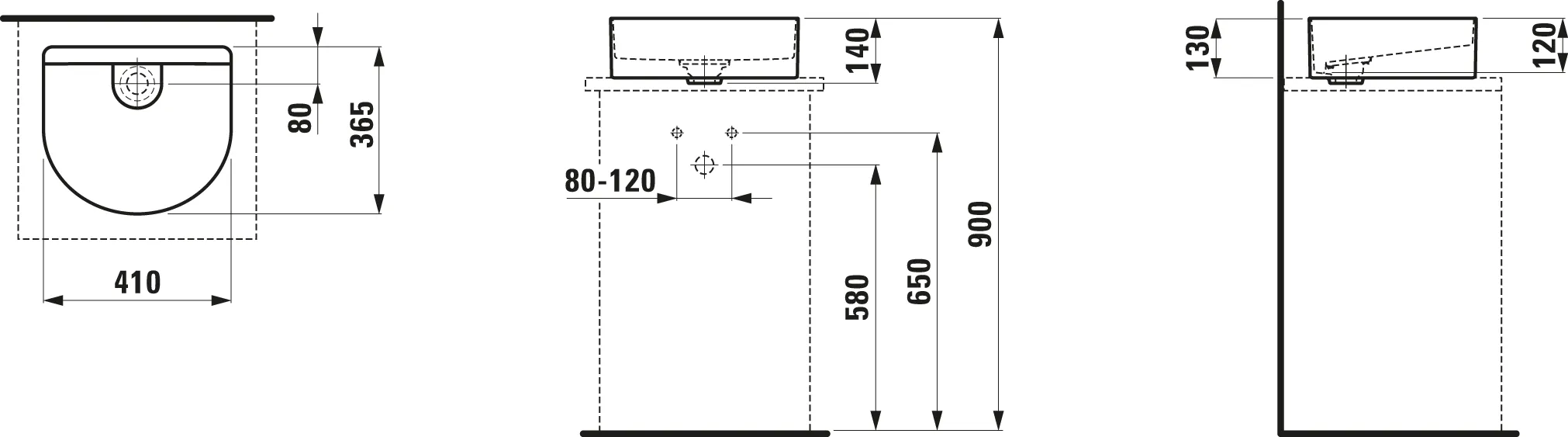 Waschtisch-Schale SONAR 365x410x140 ohne Hahnloch ohne Überlauf weiß Waschtisch-Schale SONAR 365x410x140 ohne Hahnloch ohne Überlauf weiß