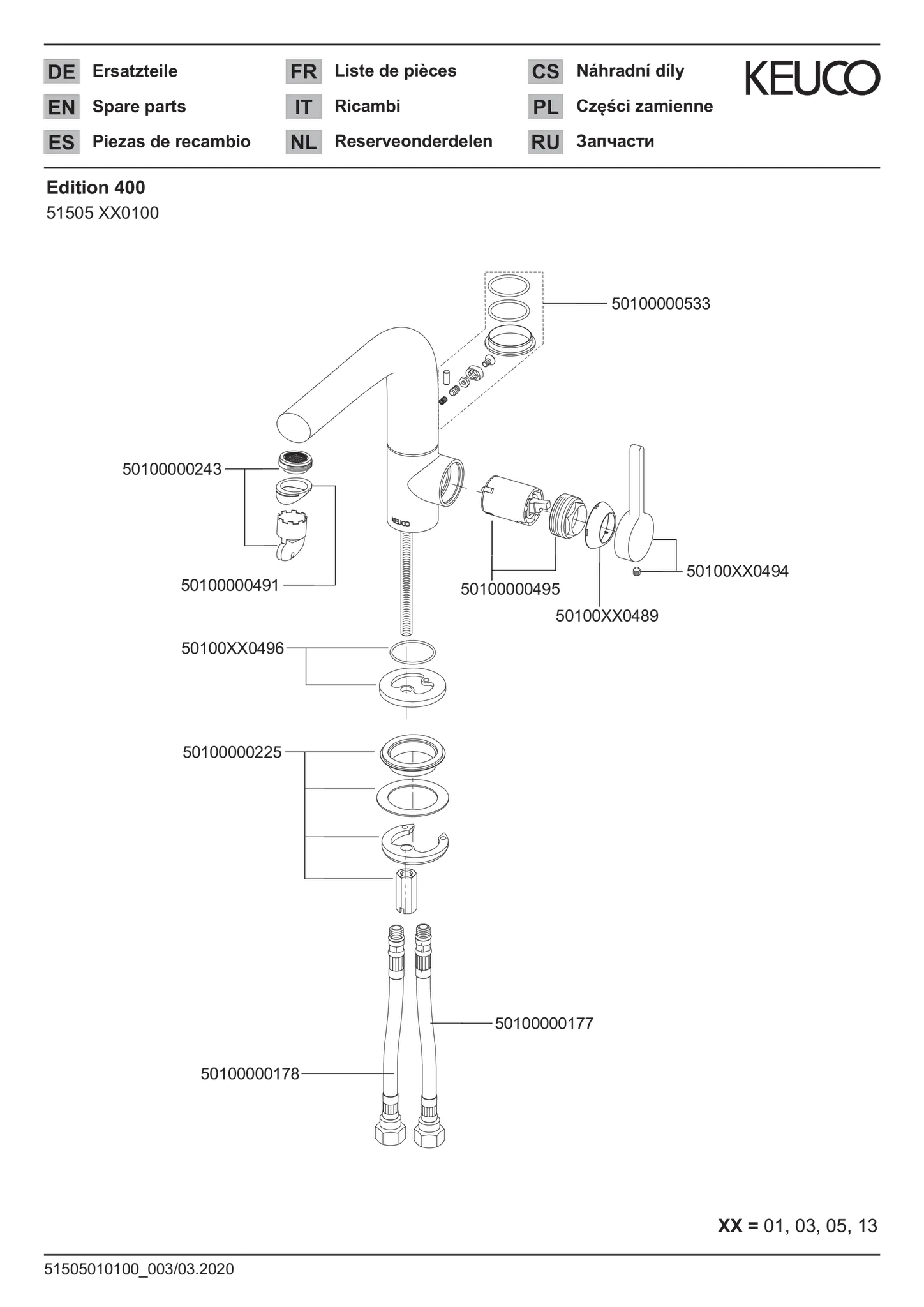 Edition 400 51505130100 Einhebel-Waschtischmischer 150 ohne Zugstangen-Ablaufgarnitur schwenkbar Schwarzchrom gebürstet