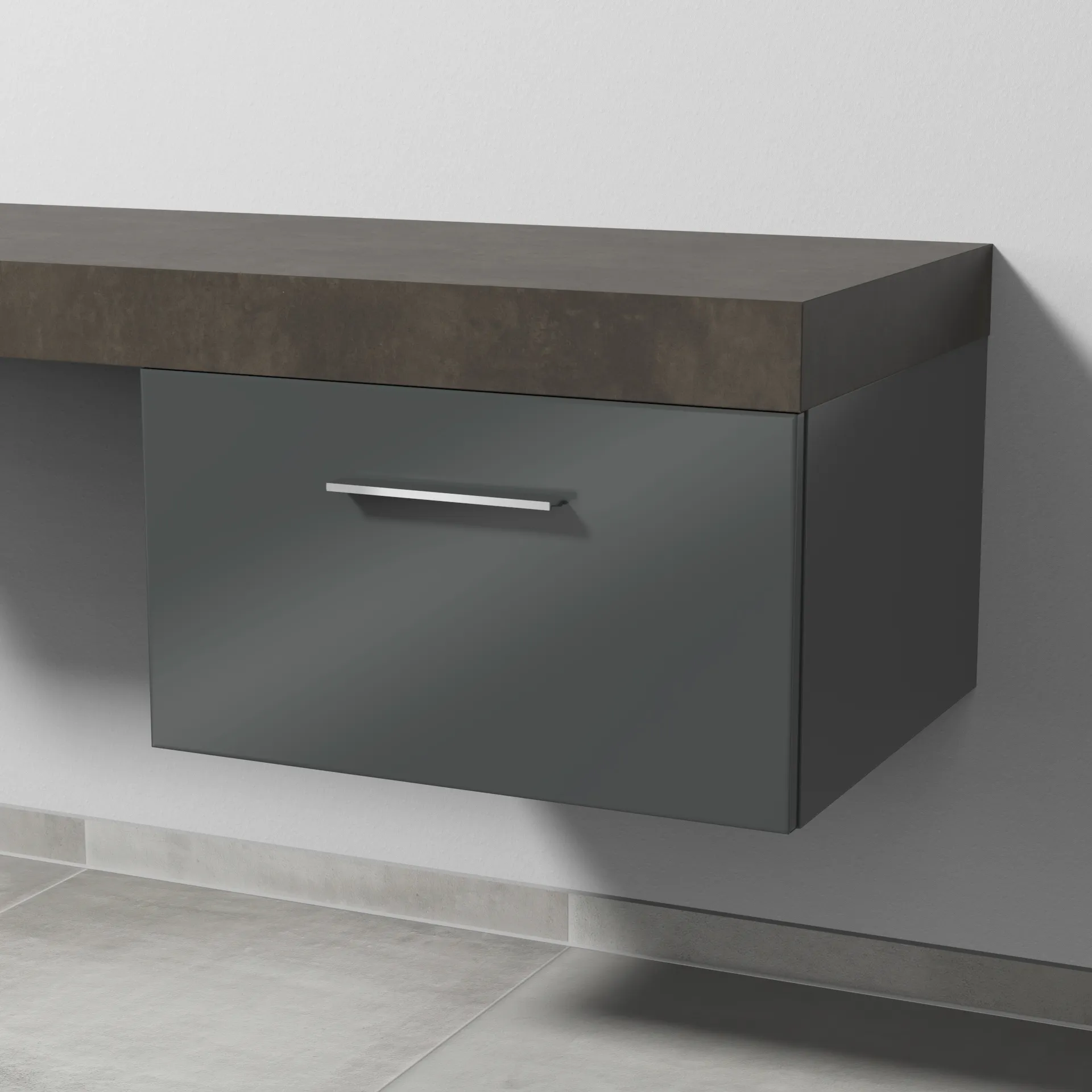 Sanipa Anbauschrank „2morrow“ 600 × 340 × 520 mm in Anthrazit (glanz)