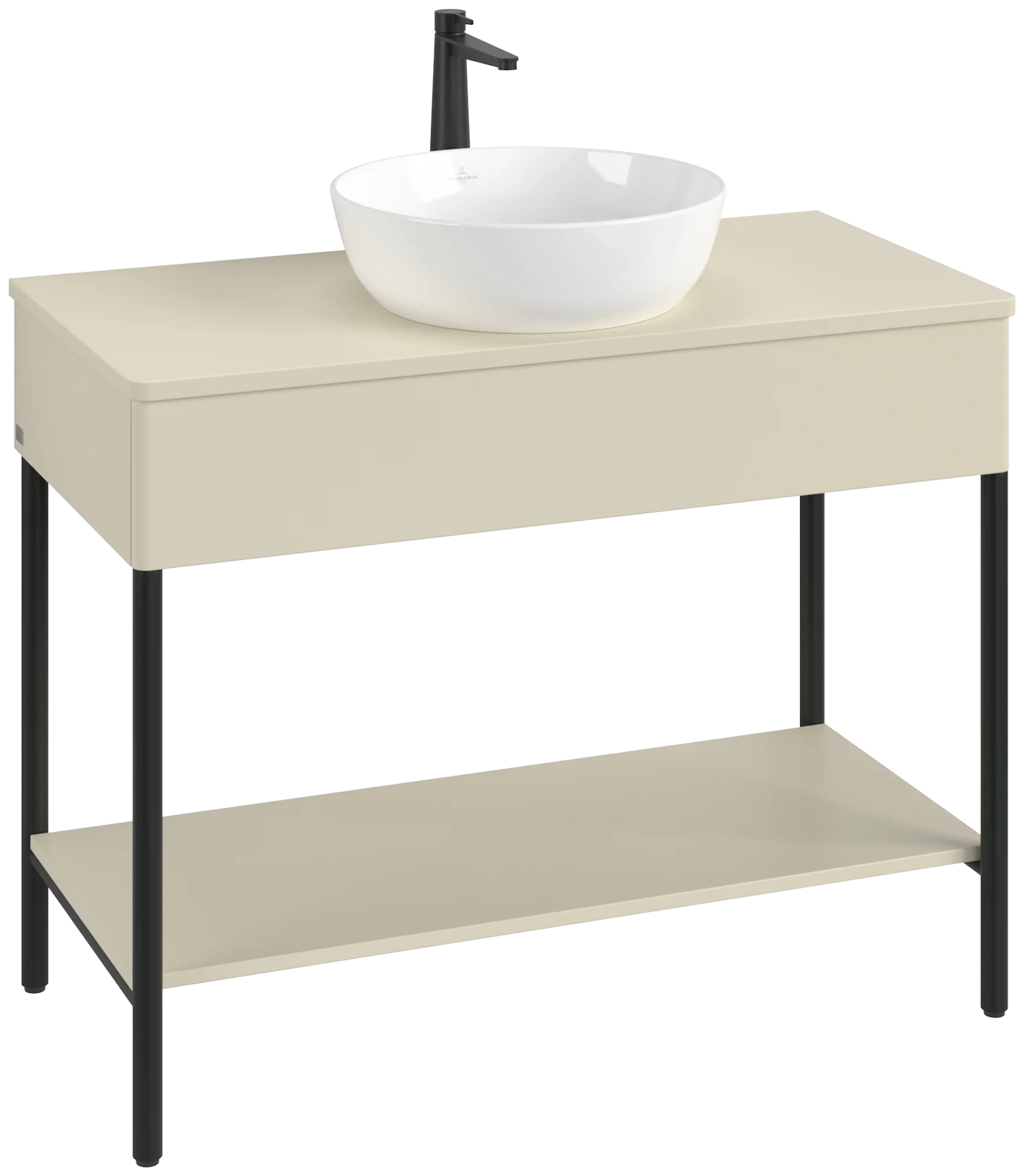 Villeroy & Boch Waschbeckenunterschrank Artis L64051, Silk Grey Matt Lacquer, 1000x782x500mm, mit Metallgestell, Beleuchtung, Push-to-open Funktion, 1 Auszug, Hahnlochbohrung Villeroy & Boch Waschbeckenunterschrank Artis L64051, Silk Grey Matt Lacquer, 1000x782x500mm, mit Metallgestell, Beleuchtung, Push-to-open Funktion, 1 Auszug, Hahnlochbohrung
