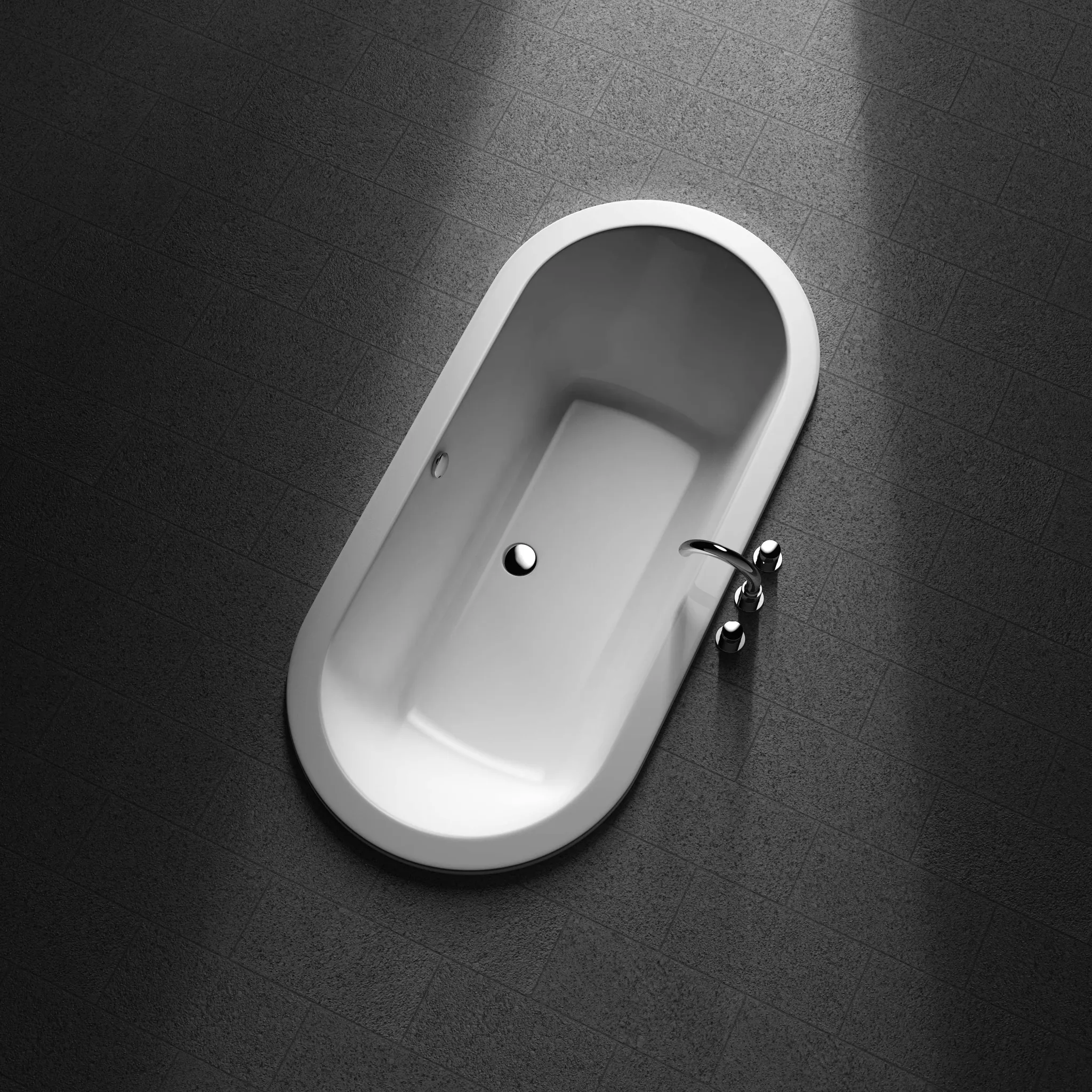 Kermi Duschdesign Ovalbadewanne LIVORO VL1 VXG, weiß, 1800 x 850 mm, 450 mm Tiefe, 600-650 mm Einbauhöhe
