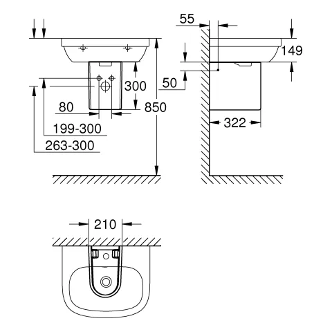 Grohe Euro Keramik Halbsäule für Waschtisch alpinweiß Grohe Euro Keramik Halbsäule für Waschtisch alpinweiß