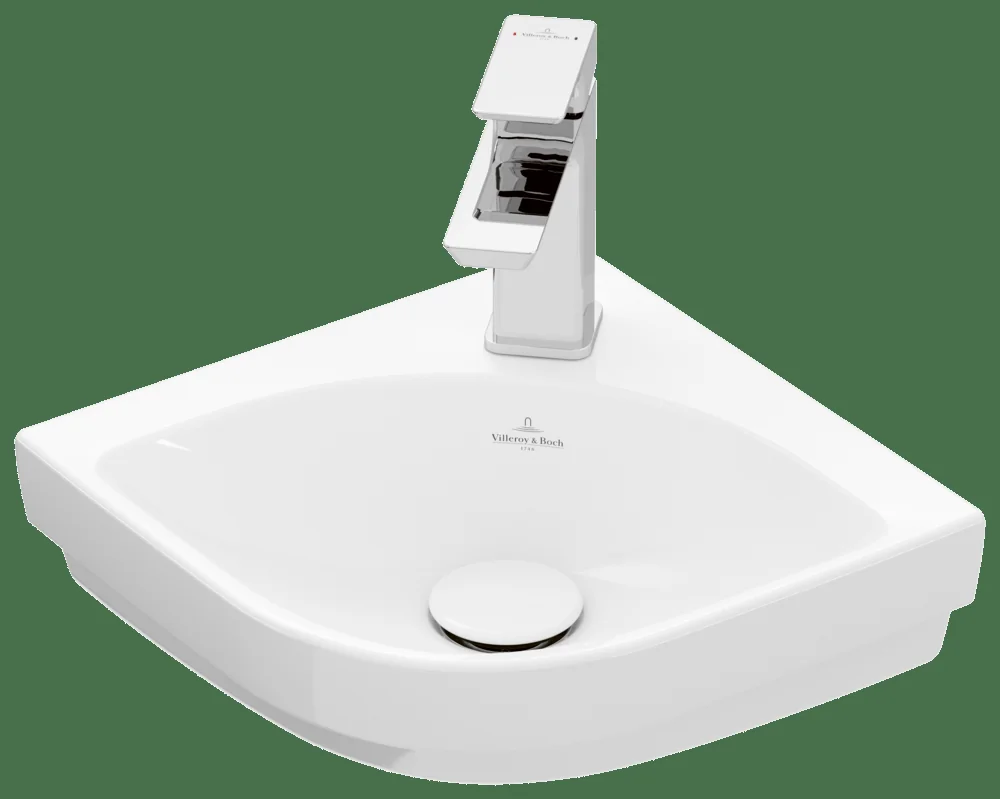 Villeroy & Boch Eck-Handwaschbecken Subway 3.0 320x320mm VK 1HL. o. ÜL. Weiß Alpin