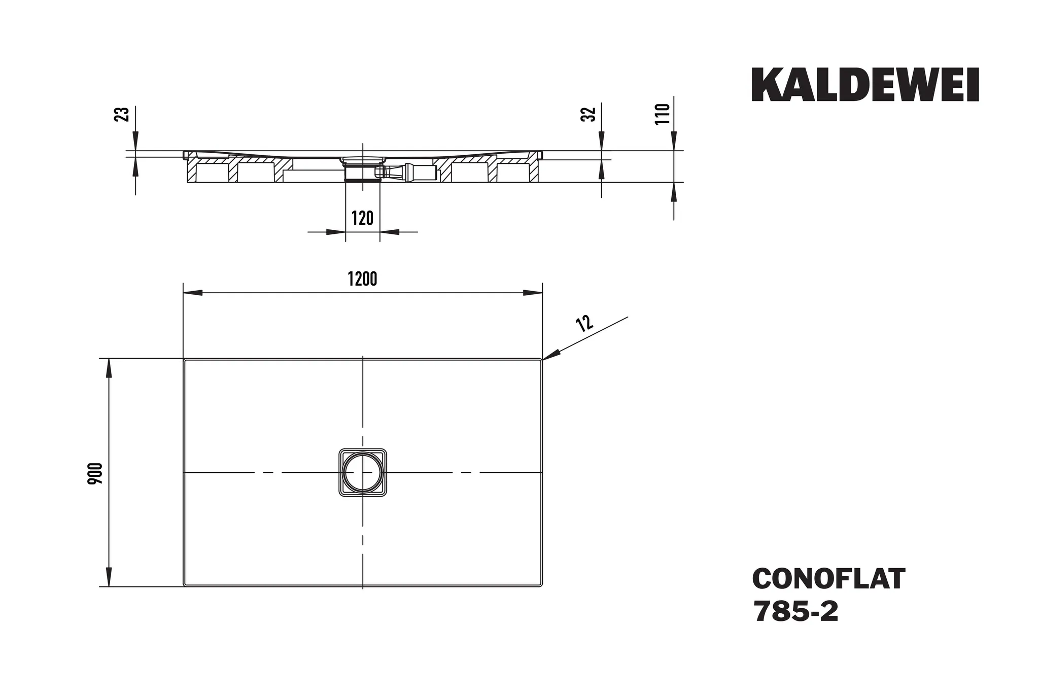 Kaldewei rechteck Duschwanne „Conoflat“ 90 × 120 cm in warm grey 10 Kaldewei rechteck Duschwanne „Conoflat“ 90 × 120 cm in warm grey 10