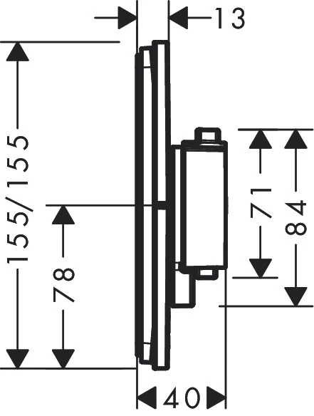 ShowerSelect Comfort E Thermostat Unterputz für 2 Verbraucher mit integrierter Sicherungskombination nach EN1717 Chrom