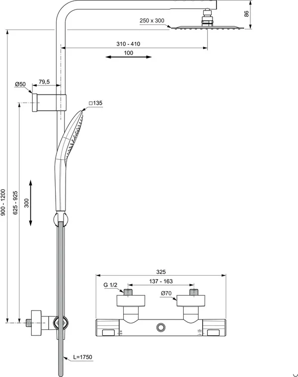 Ideal Standard Duschsystem „Ceratherm T100“ Ideal Standard Duschsystem „Ceratherm T100“