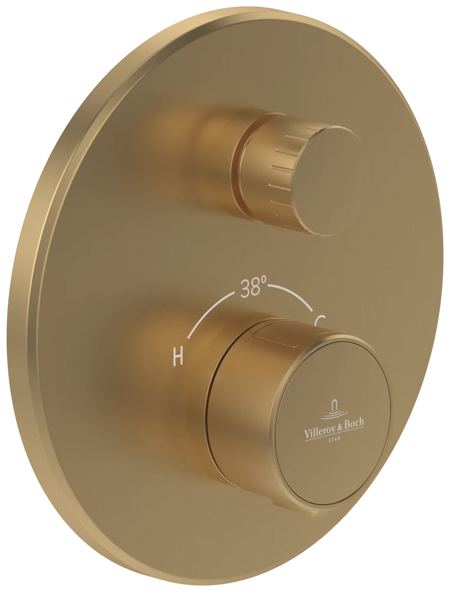 Villeroy & Boch Unterputz-Thermostat Universal Taps & Fittings, Brushed Gold, 157x66x157mm, Thermostatfunktion mit ViPush-Technologie