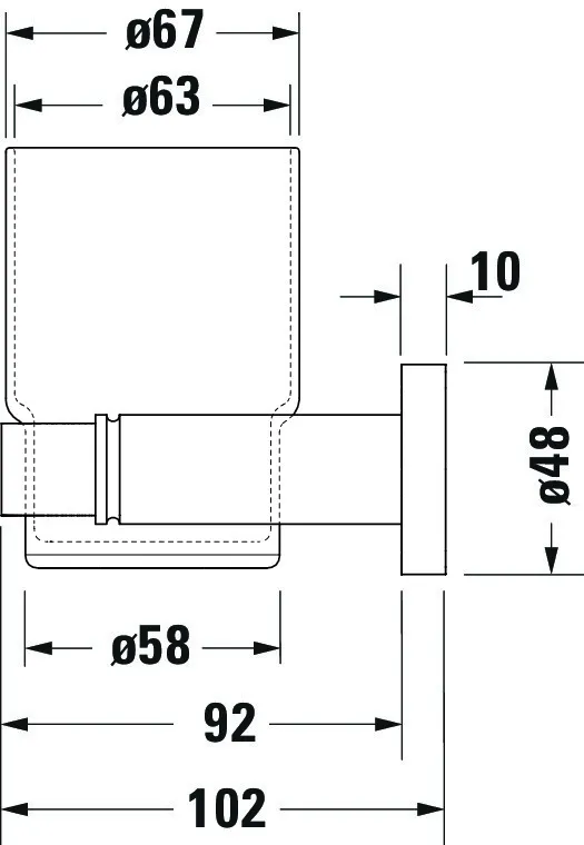 Duravit Glashalter „D-Code“ Glas links, matt, chrom in chrom / weiß /, Befestigung sichtbar, links Duravit Glashalter „D-Code“ Glas links, matt, chrom in chrom / weiß /, Befestigung sichtbar, links