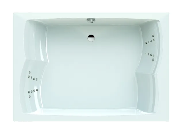Hoesch Whirlwanne „Largo“ mit Whirlsystem „Tergum for two“ rechteck 200 × 140 cm in Weiß