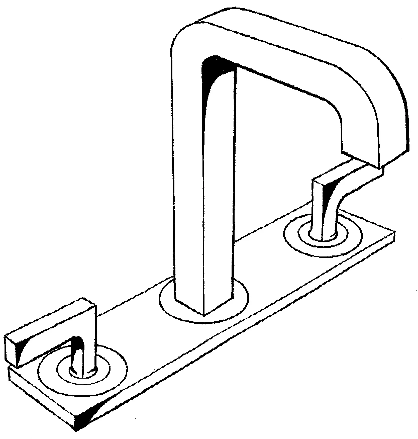3-Loch Waschtischarmatur Axor Citterio chrom m.Platte u.Hebelgriffen 3-Loch Waschtischarmatur Axor Citterio chrom m.Platte u.Hebelgriffen