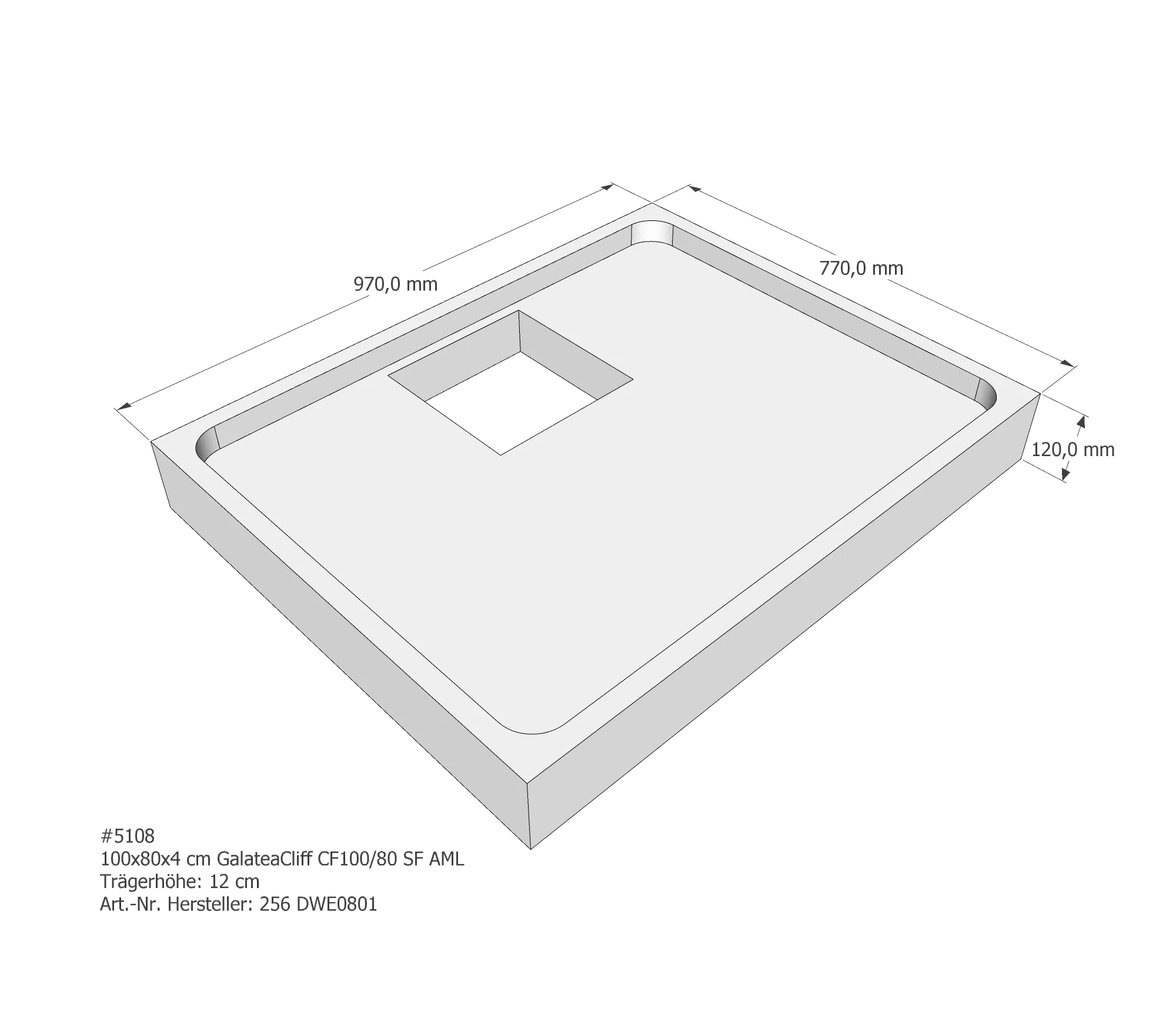 Duschwannenträger passend für Galatea CF 100/80 SF 100 × 80 × 4 cm