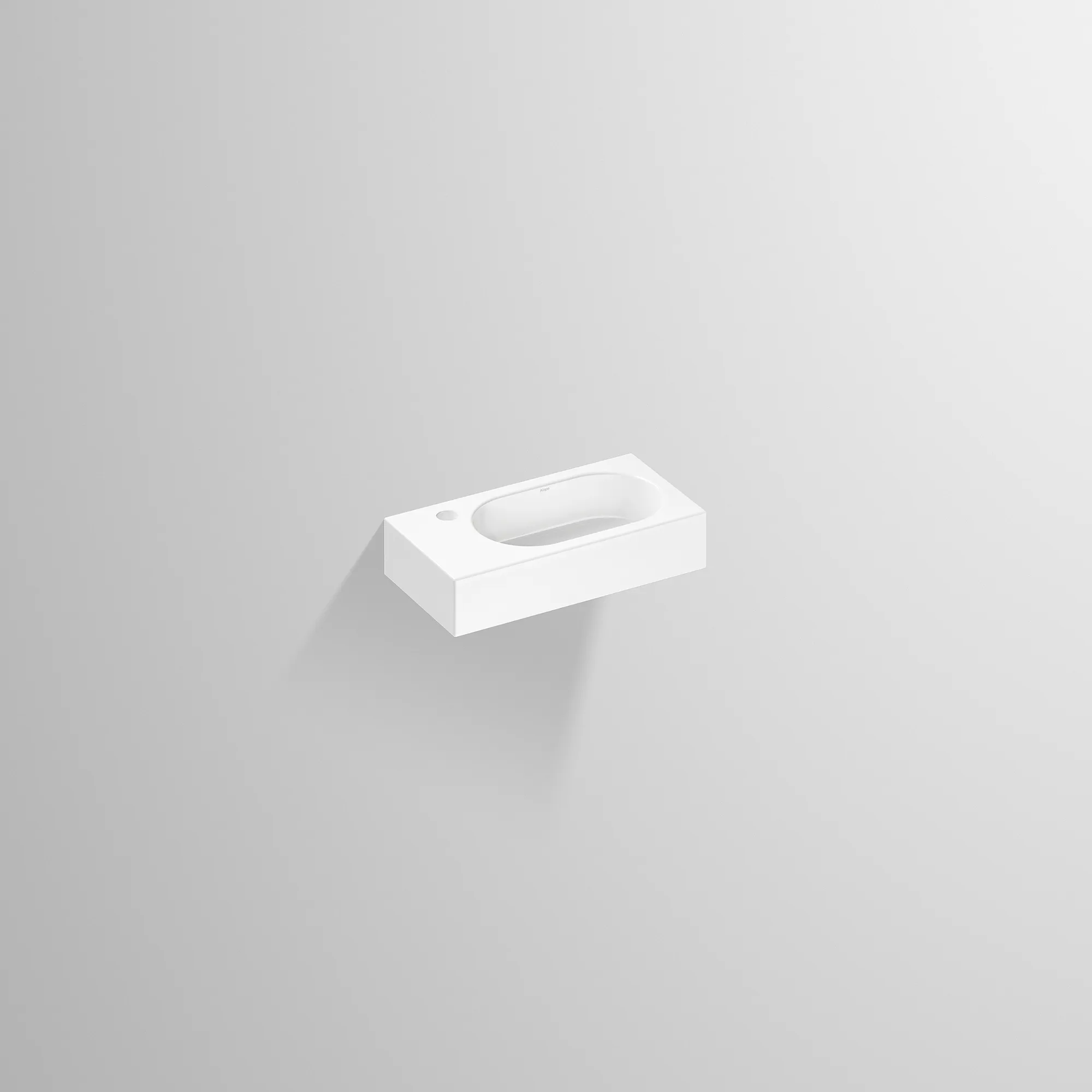 Waschbecken „XXS-Serie“ 450 × 100 mm, rechts, Hahnlochposition links mit ProShield