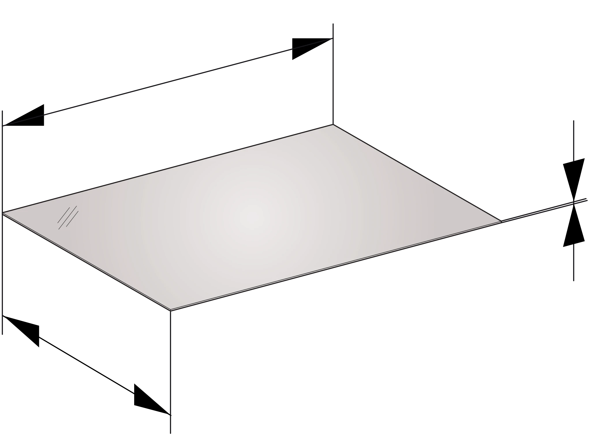 edition 11 abdeckplatte passend zum sideboard 31322/23 711 x 3 x 524 mm glas cashmere satiniert